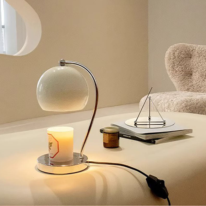 Contemporary Scandinavian Iron Stainless Steel Round Ball 1-Light Melting Wax Table Lamp for Bedroom, Modern Home Decor, Minimalist Lighting, Elegant Accent Lamp, Warm White Light, Unique Design, Stylish Nightstand Lamp, Luxury Lighting for Living Room, S