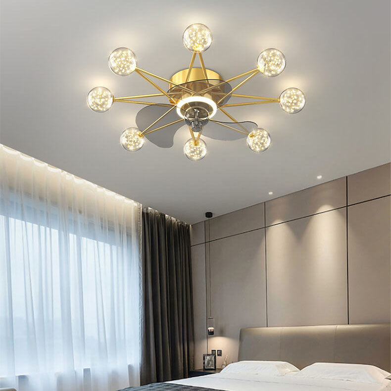 Modern Minimalist Star LED Flush Mount Ceiling Fan Light