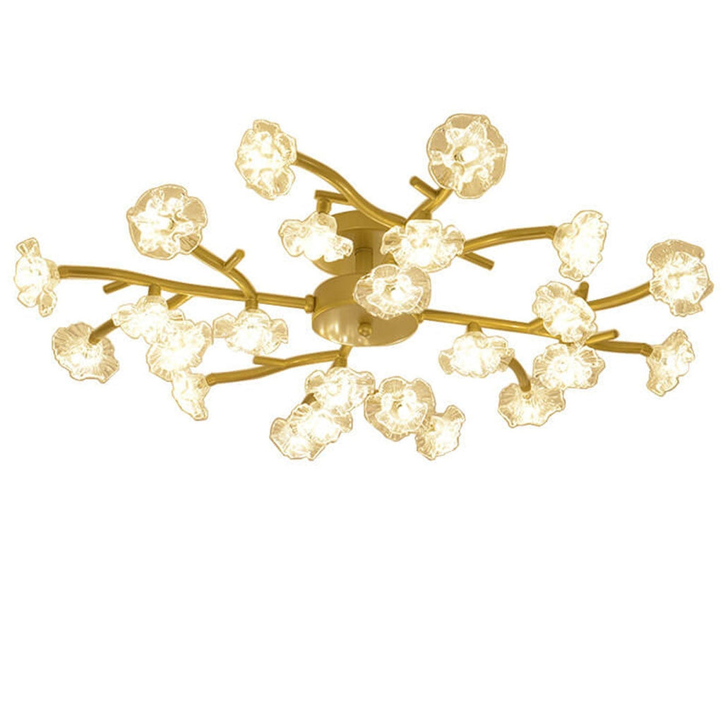 Nordic Creative Plum Blossom LED Semi-Flush Mount Ceiling Light