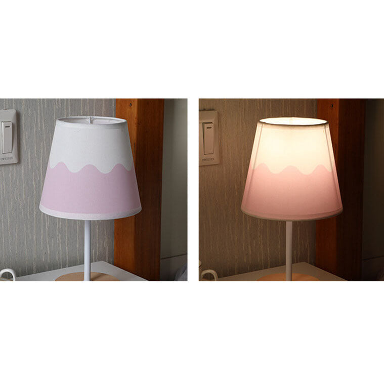 Contemporary Nordic Solid Wood Fabric Cone LED Table Lamp - Living Room & Bedroom Lighting