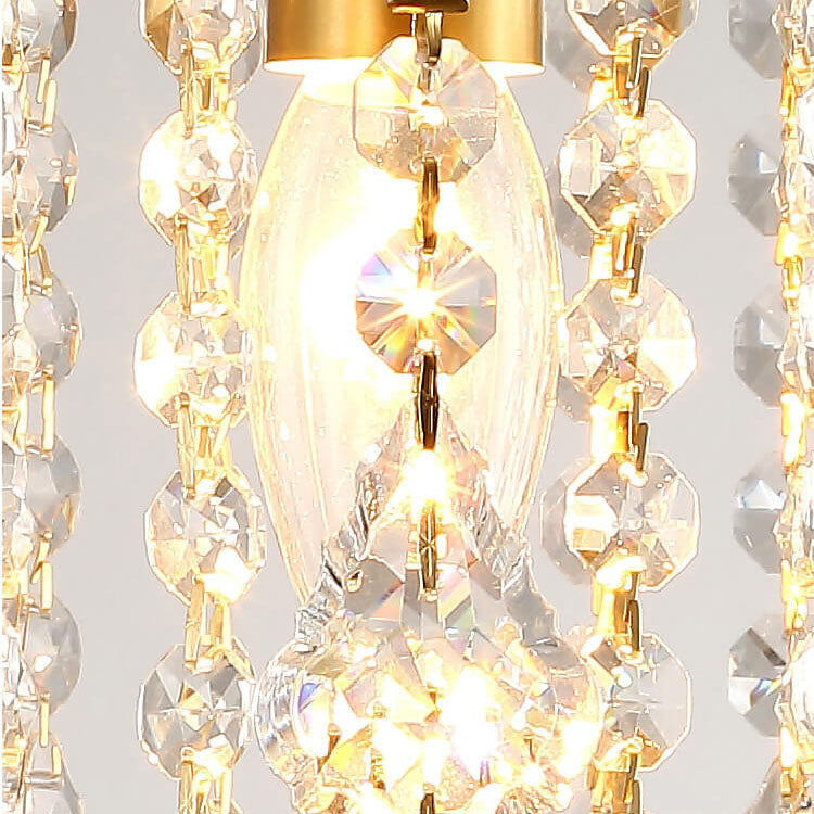 Modern Luxury Crystal Iron Semi-Flush Mount Ceiling Light for Living Room
