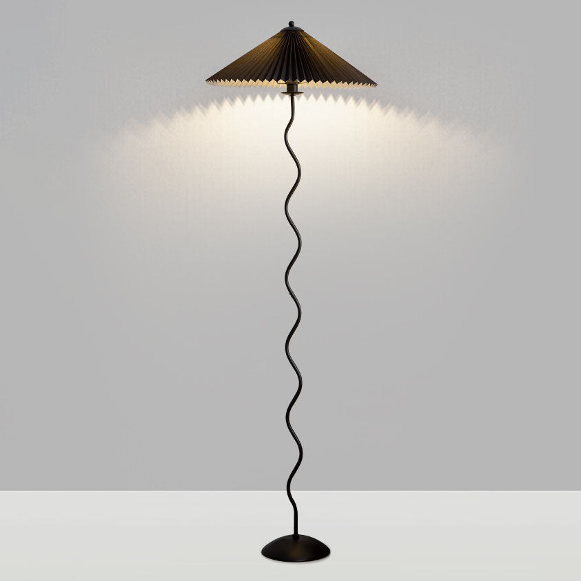 Vintage Fabric Pleated Shade Floor Lamp - 1-Light Standing Light

Illuminate your space with this vintage-inspired standing floor lamp. Featuring a pleated fabric shade, this lamp adds a touch of elegance to any room. Perfect for your living room, bedroom
