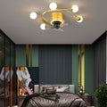 Nordic Light Luxury 5/7-Light LED Flush Mount Ceiling Fan