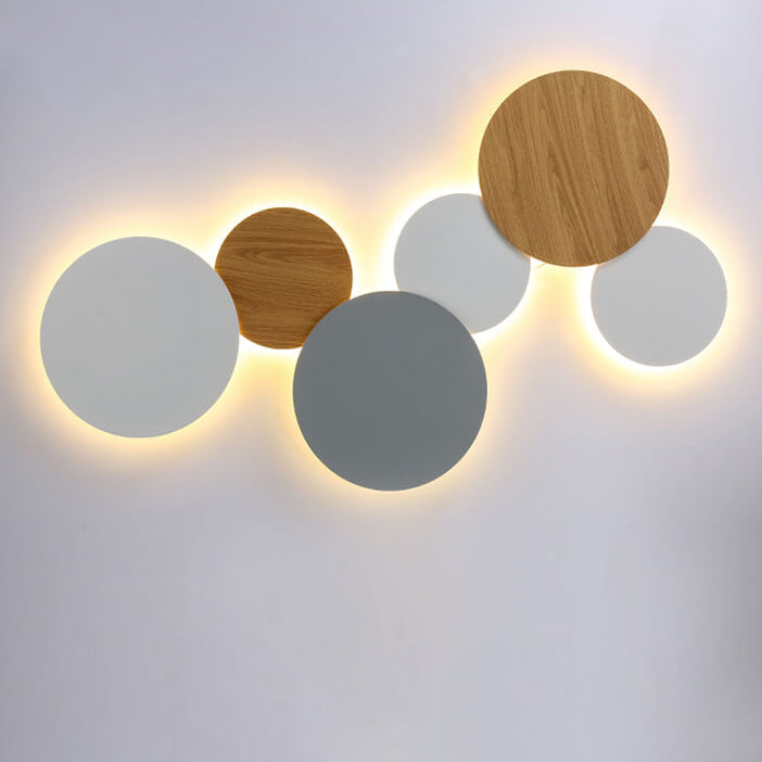 Modern Minimalist Round Eclipse Iron LED Wall Sconce Lamp for Living Room Lighting
