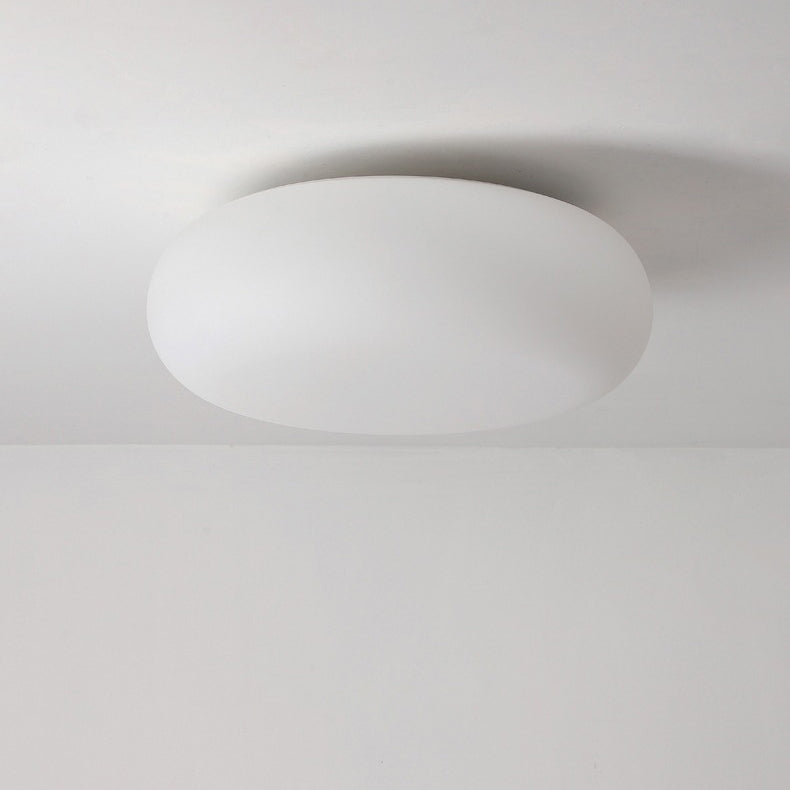 Modern Minimalist Oval Iron PE LED Flush Mount Light for Bedroom