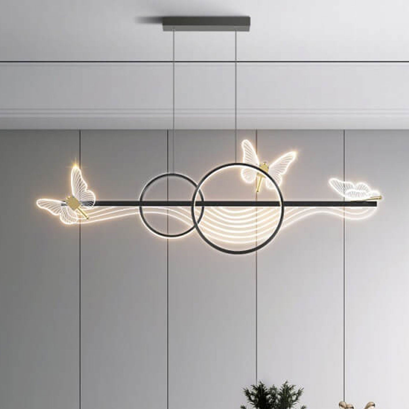 Nordic Luxury Butterfly Round LED Island Chandelier