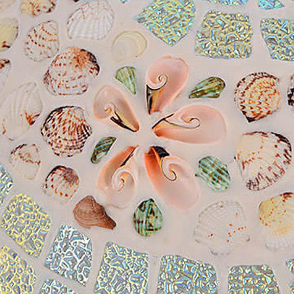 Tiffany Mosaic Shells Flush Mount Ceiling Light - Elegant Lighting for Home Decor