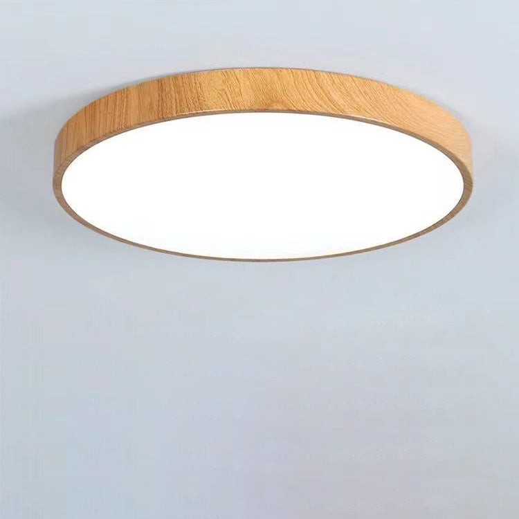 Contemporary Scandinavian Round PVC Iron LED Flush Mount Ceiling Light for Bedroom