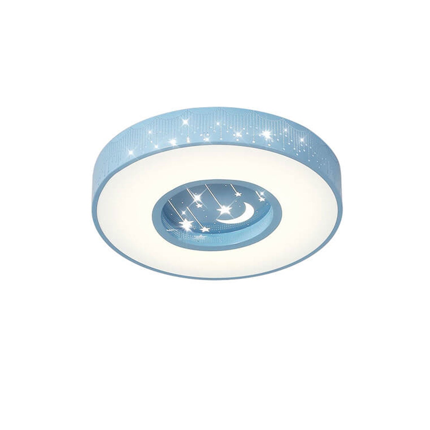 Modern Minimalist Starry Sky Round LED Flush Mount Ceiling Light for Kids Bedroom, Nursery, Playroom, Energy Efficient Kids Lighting, Decorative Star Pattern Ceiling Fixture, Adjustable Brightness, Easy Installation, Soft Warm Light for Child’s Space