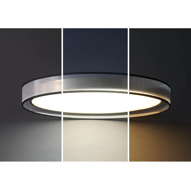 Contemporary Nordic Copper LED Flush Mount Ceiling Light - Round Gauze Fabric for Living Room & Bedroom