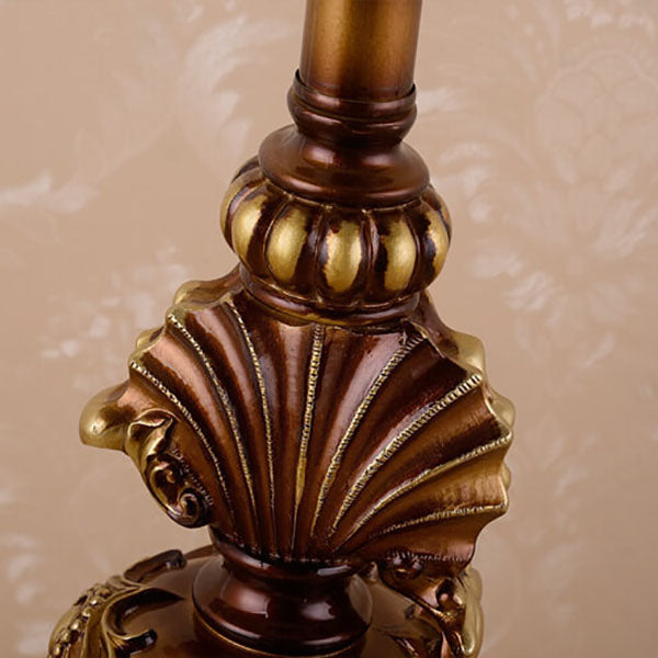 European Vintage Fabric Tassel Resin Table Lamp - 1-Light Court Design