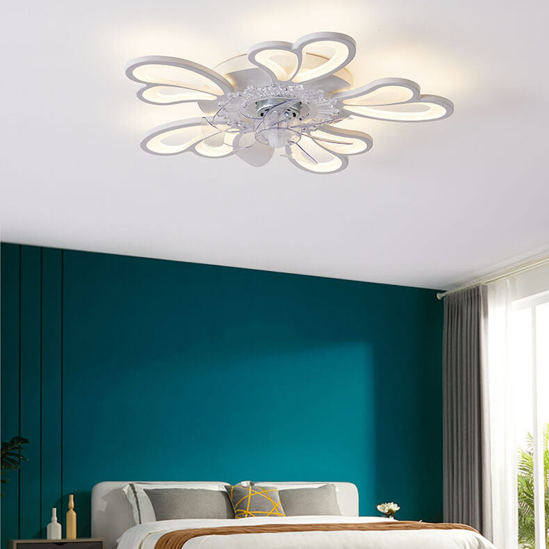 Scandinavian Minimalist Heart LED Flush Mount Ceiling Fan Light