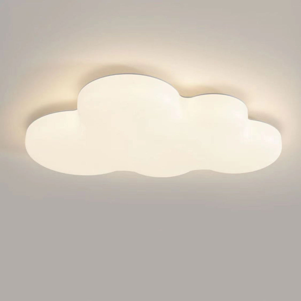 Contemporary Kids Cloud PE LED Flush Mount Ceiling Light for Bedroom, Nursery Lighting, Modern Childrens Room Fixtures, Soft Glow Ceiling Lamp, Adjustable Brightness, Fun Decorative Light, Energy Efficient Kids Room Lighting