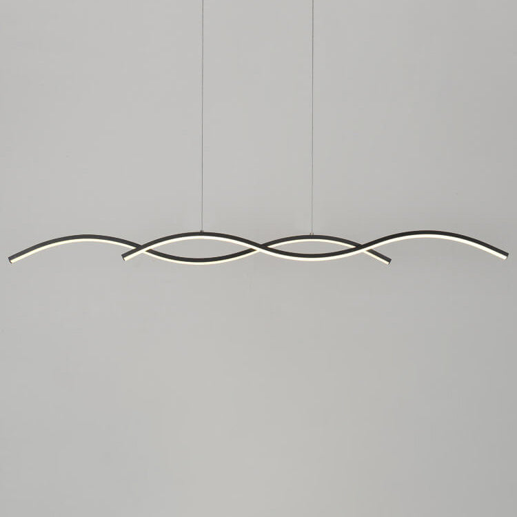Nordic Minimalist LED Wave Design Island Chandelier - Modern Strip Light