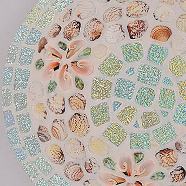 Tiffany Mosaic Shells Flush Mount Ceiling Light - Elegant Lighting for Home Decor