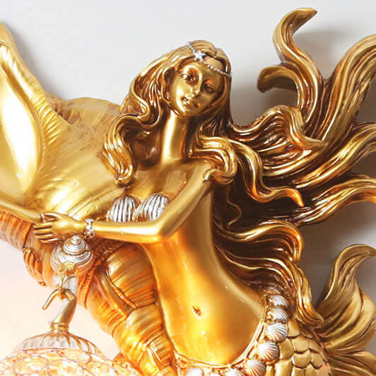 Modern Resin Mermaid Crystal Wall Sconce Lamp 1-Light