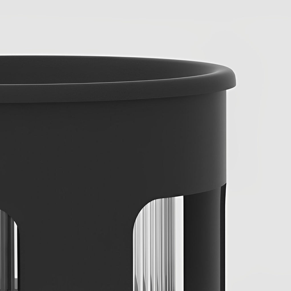 Round Table Lamp with Solar-Powered LED Under-Table Lighting for Outdoor Use