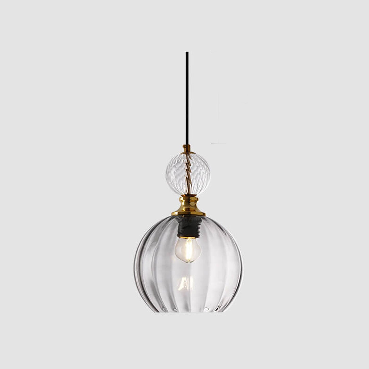 Danish Creative Stripes Round Glass 1/3 Light Chandelier - Modern Lighting Fixture, Unique Design, Home Décor, Elegant Illumination