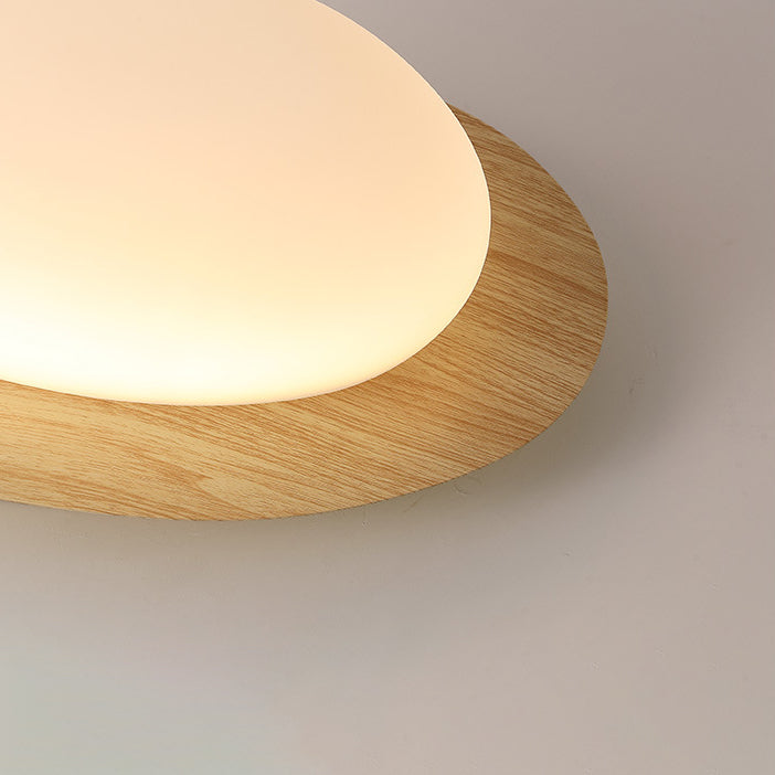 Contemporary Scandinavian Pebble Shape LED Flush Mount Ceiling Light for Bedroom