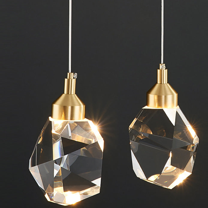 Modern Luxury Crystal Iron LED Pendant Light for Living Room