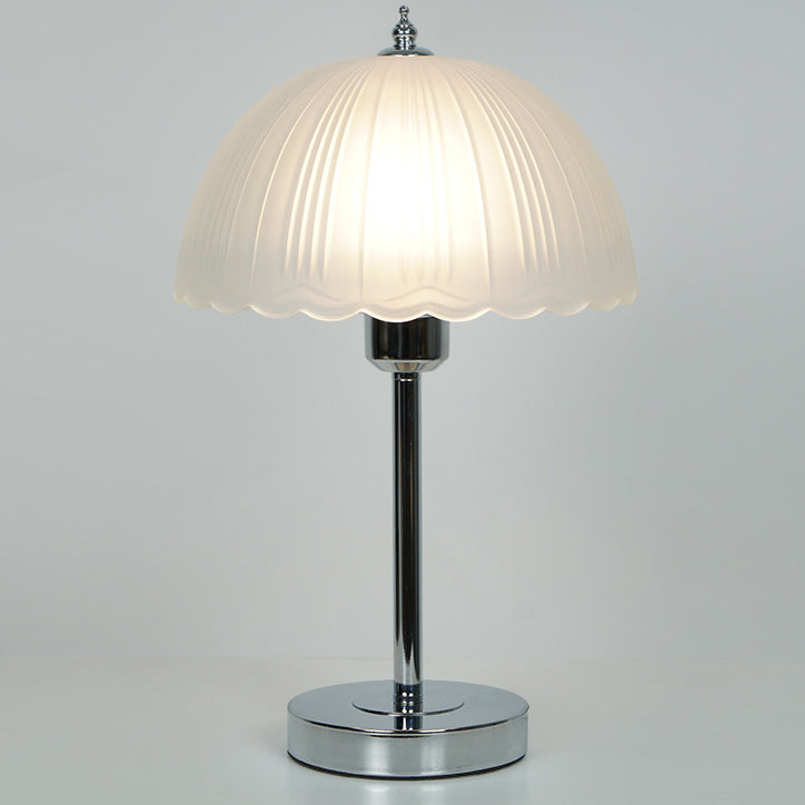 Contemporary Nordic Iron Glass Dome Table Lamp - 1-Light Nightstand Lamp for Bedroom
