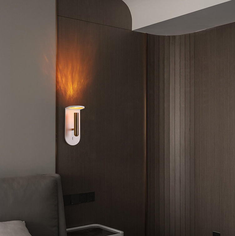 Industrial Adjustable LED Wall Sconce - Rotatable Flame Light Shadow Lamp