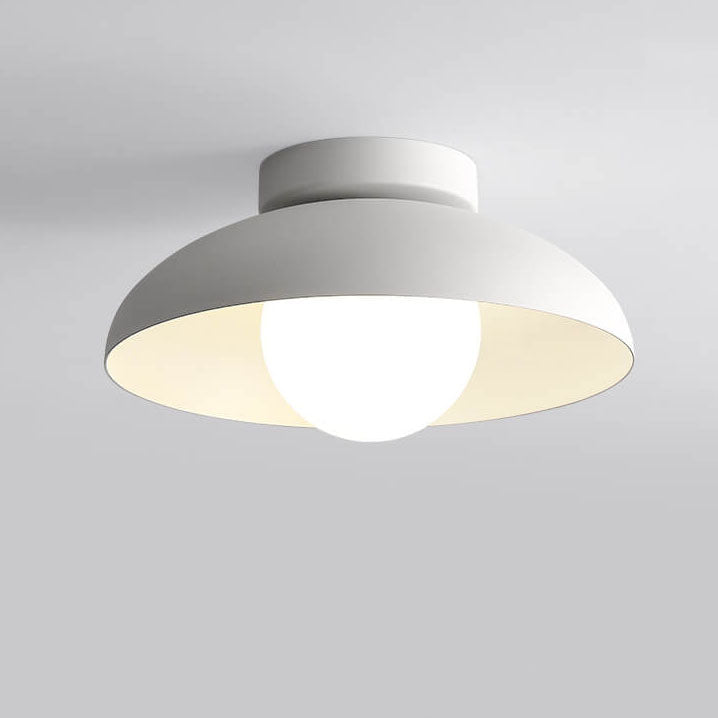 Contemporary Nordic Wabi-Sabi Iron Glass Semi-Flush Mount Light