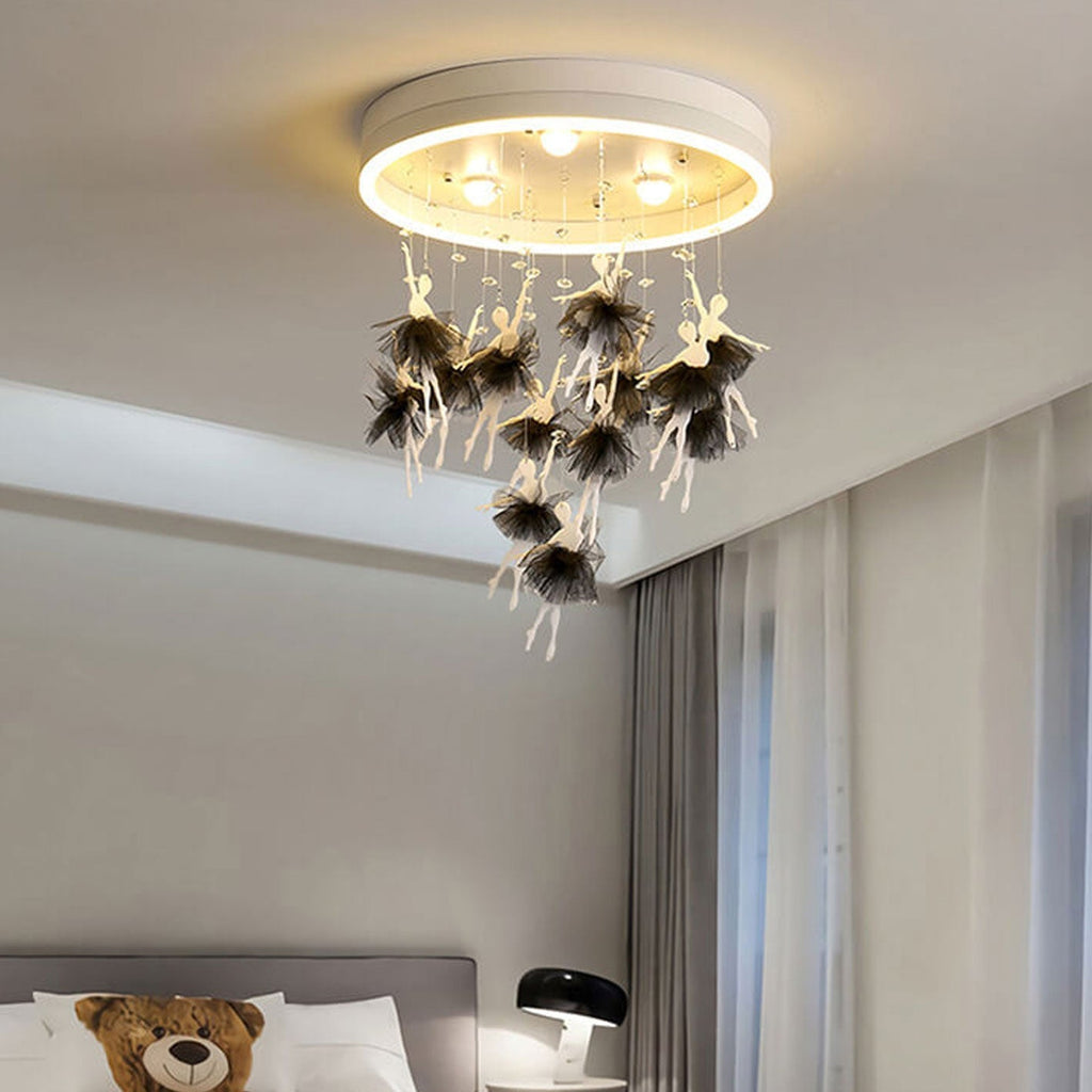 Modern Cartoon Round Bird LED Flush Mount Ceiling Light