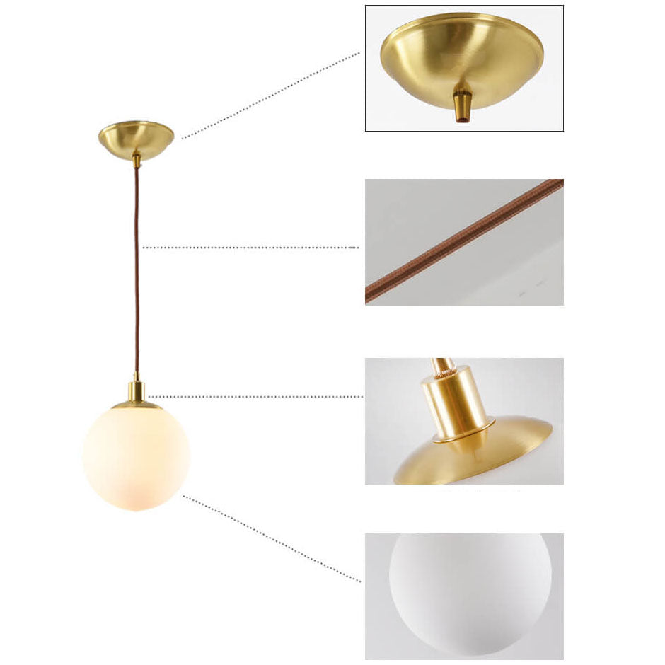 Contemporary Nordic Minimalist 1-Light White Orb Pendant for Bedroom