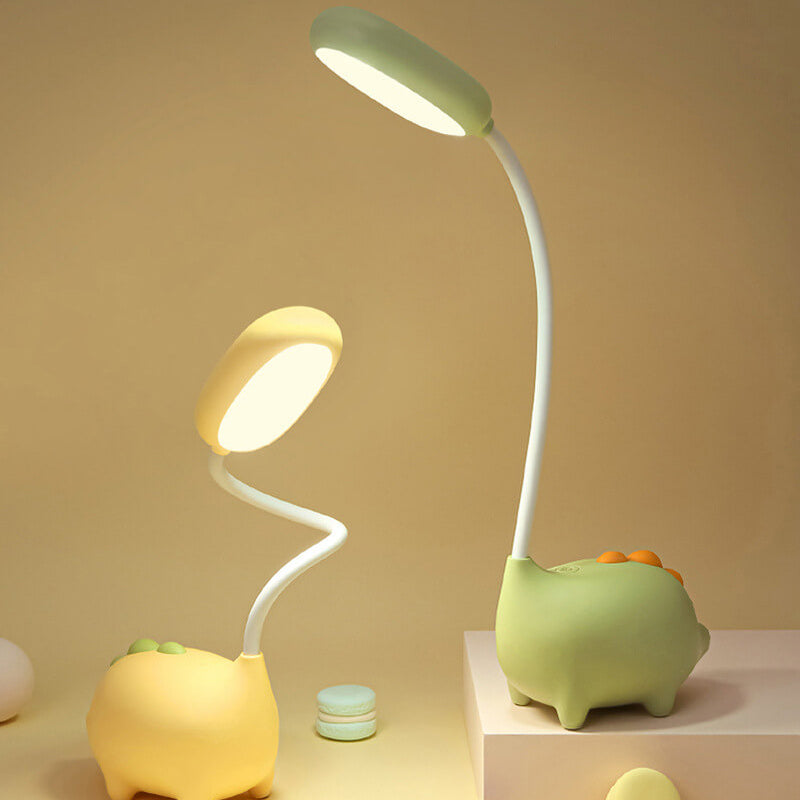 Cartoon Dinosaur Eye Care Rechargeable LED Desk Lamp for Kids, Adjustable Brightness, Night Light, Cute Dinosaur Decor for Children's Room, Study Lamp, USB Rechargeable, Creative Gift for Boys and Girls, Safe Eye Protection, Modern Desk Lighting