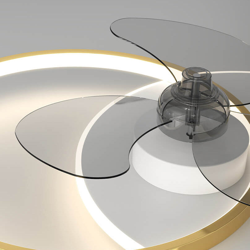 Luxury Double Ring LED Flush Mount Ceiling Fan Light Combination