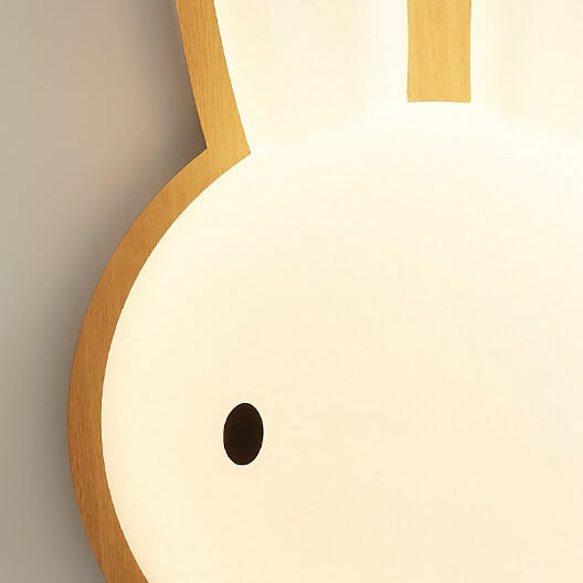 Modern Funny Bunny Kids Iron Acrylic LED Flush Mount Light - Cute Kids Room Lighting, Playful Bunny Design, Energy Efficient Bedroom Fixture, Nursery Ceiling Lamp, Childrens Room Decor, Fun Kids Lighting, Stylish LED Flush Ceiling Light for Toddlers, Uniq