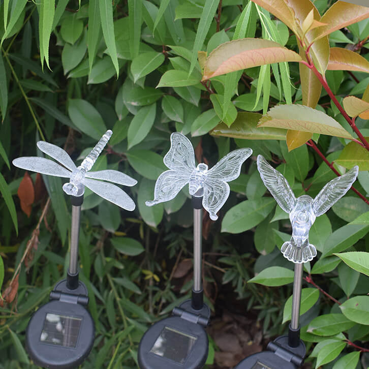 Solar Hummingbird Butterfly Dragonfly Outdoor LED Path Light - Garden Courtyard Decorative Ground Insert Lighting