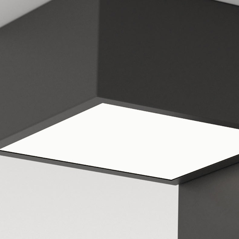 Modern Minimalist Cube LED Flush Mount Ceiling Light for Living Room