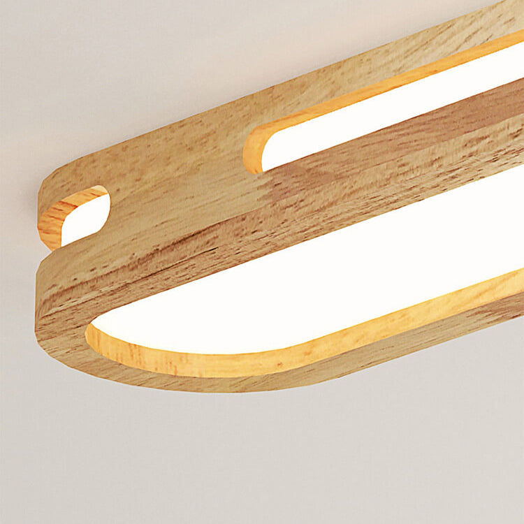 Nordic Minimalist Solid Wood Acrylic LED Flush Mount Ceiling Light