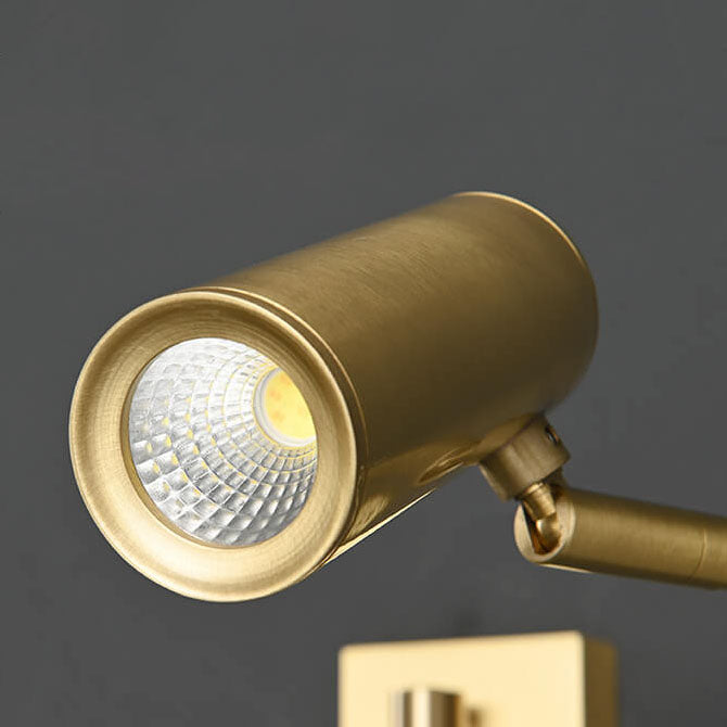 Nordic Luxury Copper Rotatable LED Wall Sconce Lamp for Eye Protection Reading