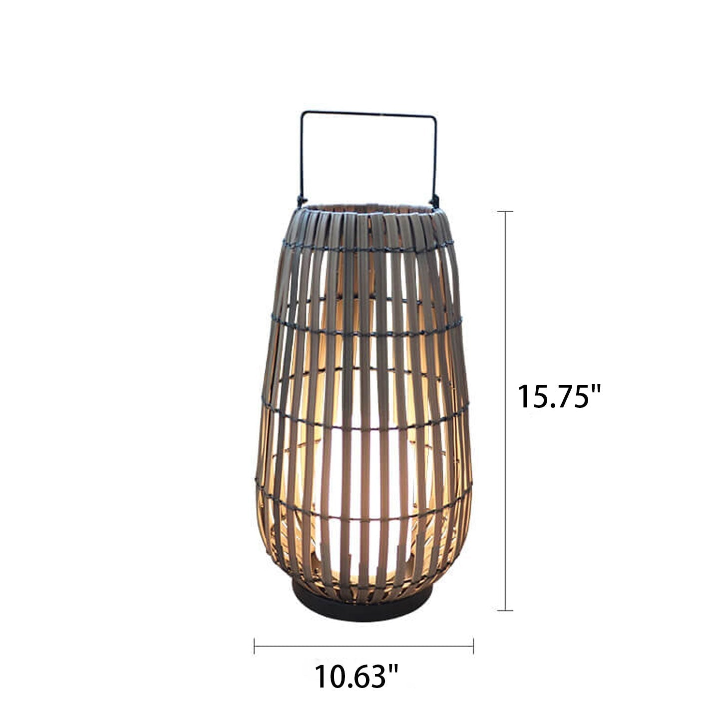 Modern Rattan Weaving Oval Outdoor Waterproof Floor Lamp