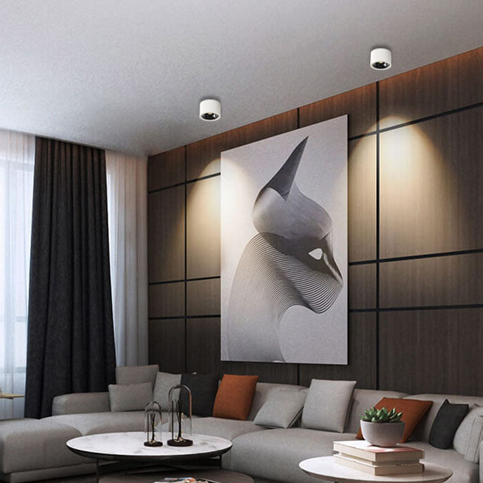 Modern Minimalist Aluminum Round LED Flush Mount Spotlight for Living Room