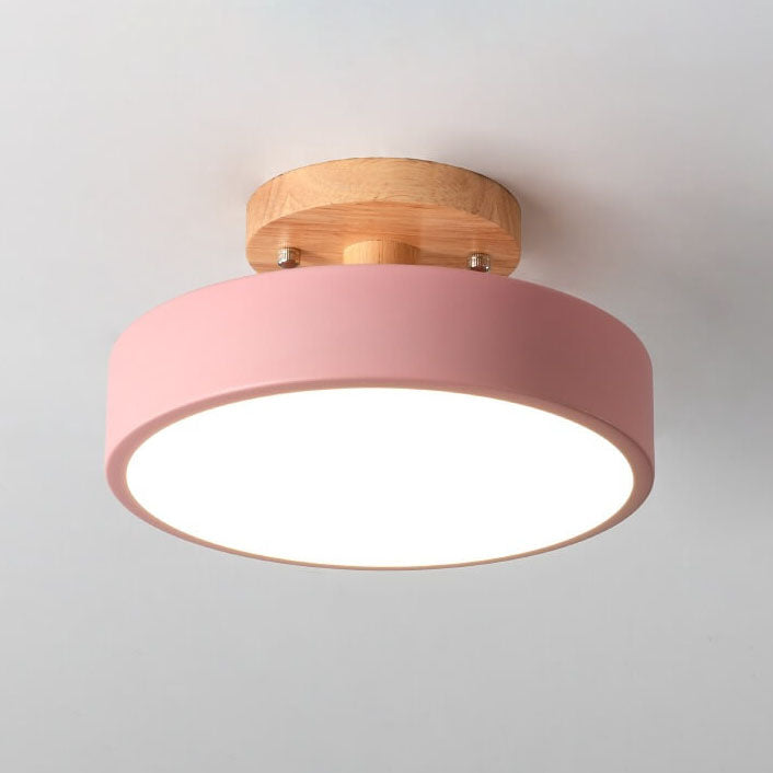 Nordic Round LED Semi-Flush Mount Ceiling Light - Modern Design, Energy-Efficient, Stylish Illumination