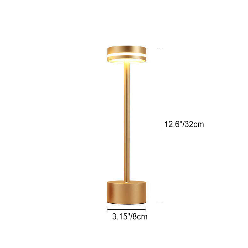 Modern Minimalist USB LED Table Lamp - Cylindrical Metal & Acrylic Design