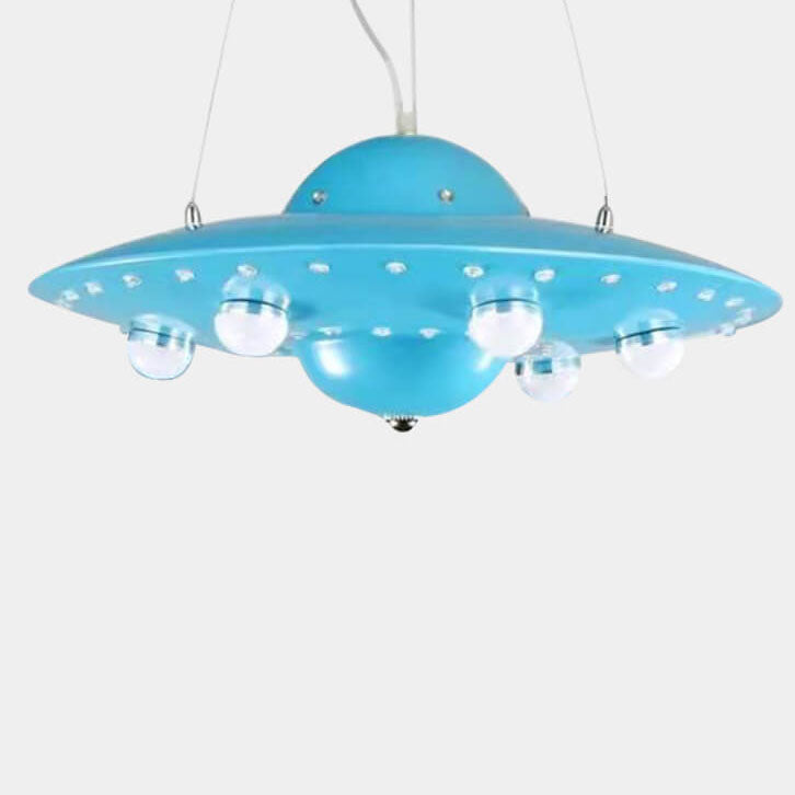 Contemporary Creative Kids Spaceship Iron Glass LED Chandelier for Bedroom Lighting, Unique Space-Themed Decor, Modern Children's Room Illumination, Fantasy LED Pendant Light for Playroom, Stylish Home Decor for Kids, Astronaut and Rocket Design Chandelie