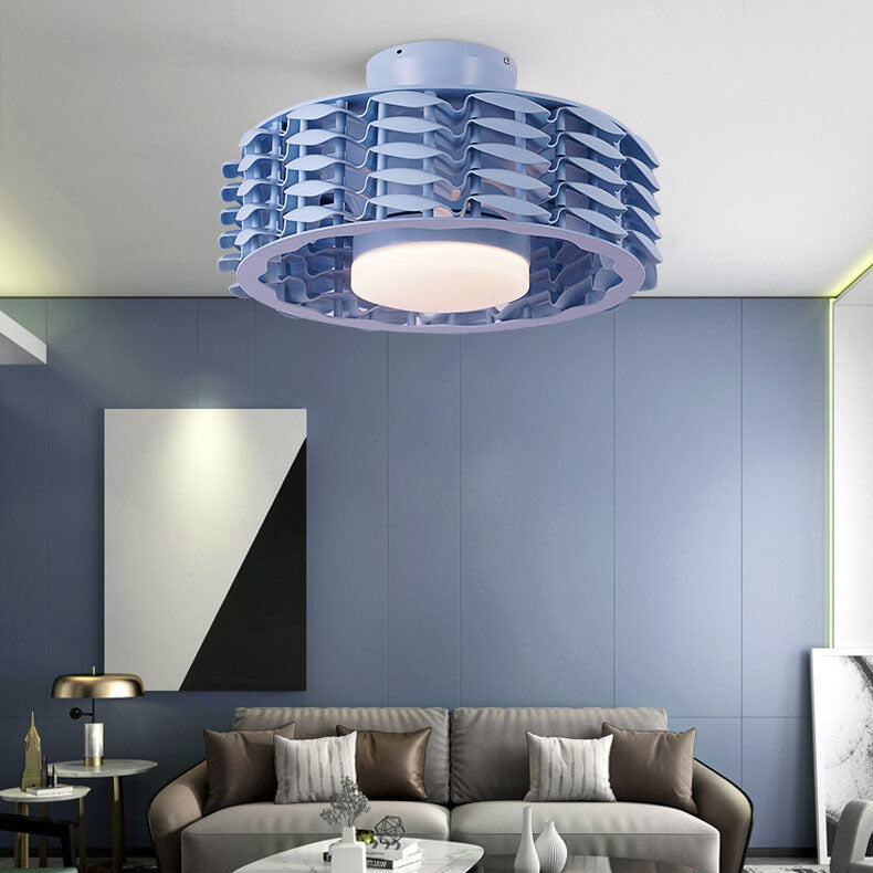 Modern Minimalist Cylinder LED Downrod Ceiling Fan Light
