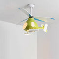 Cartoon Aircraft Ceiling Fan Light with LED Downrods - Unique Home Decor, Kids Room Lighting, Aviation Style Fans, Energy-Efficient Illumination