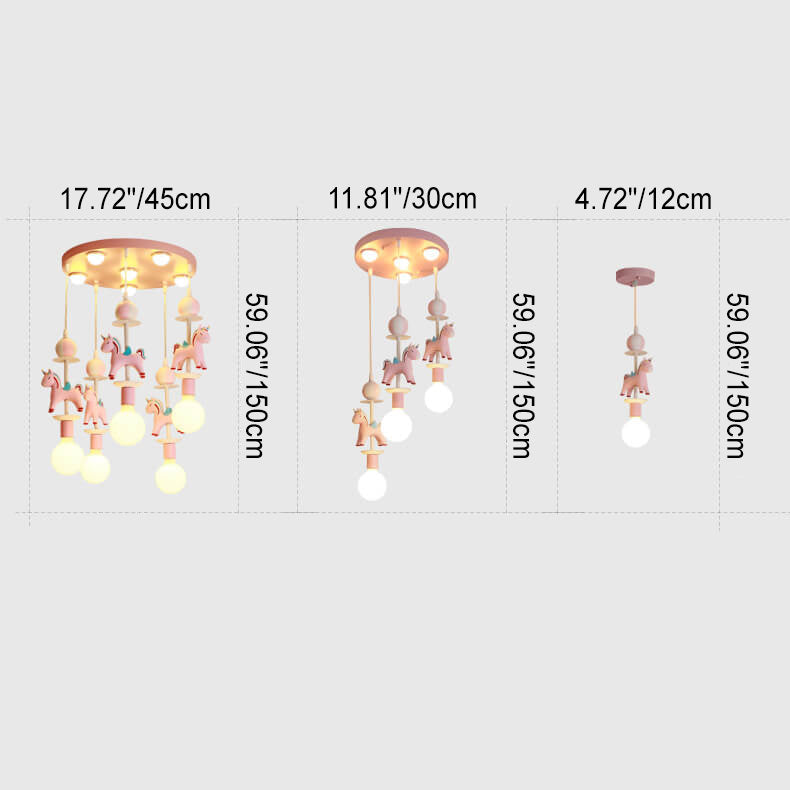 Modern Children's Carousel Eye Protection Resin Iron 1/7/11 Light Flush Mount Ceiling Light for Kids Room Nursery Playroom Colorful Decorative Ceiling Lamp Safe Energy-Efficient Design Bright LED Fixture Stylish Home Decor Indoor Lighting Ideal for Baby R