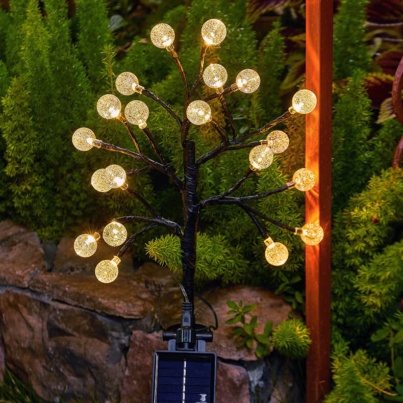 Solar Modern ABS Crystal Branch Outdoor LED Light - Decorative Ground Plug Design
