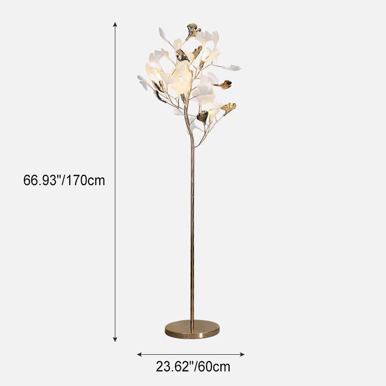 Nordic Ginkgo Leaf Floor Lamp - 5-Light Acrylic Iron Design