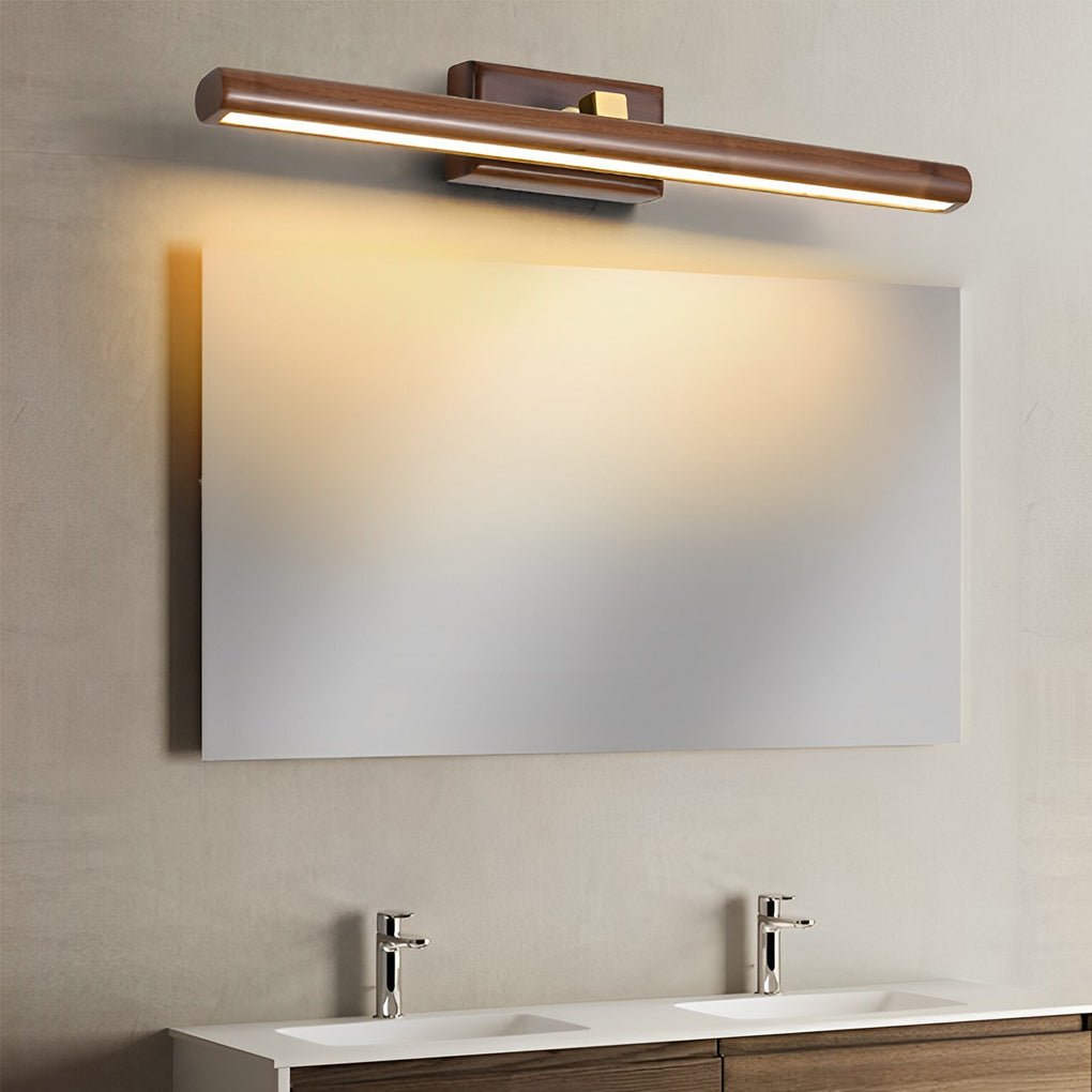 15''/23''/35'' Bathroom Vanity Light Fixture with Rotatable Wood LED Design, Indoor Wall Sconce Lighting for Home, Modern Rustic Decor, Adjustable Brightness, Energy Efficient Lighting Solutions