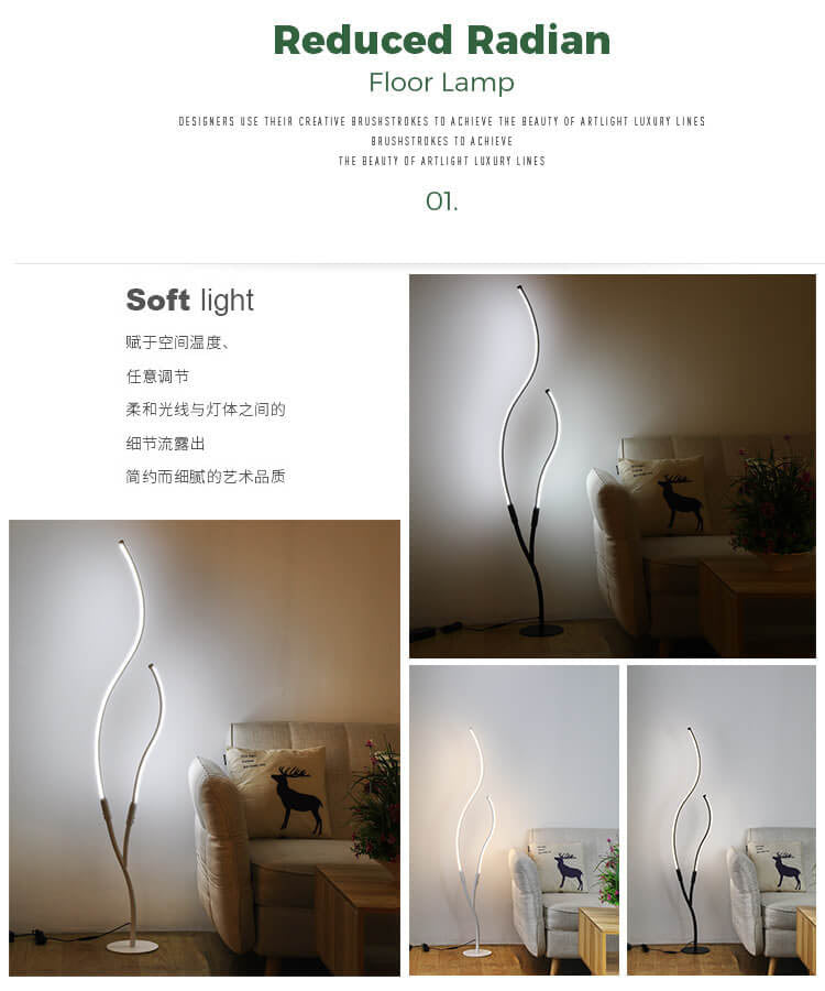 Modern Minimalist Curved Line LED Floor Lamp - Stylish & Energy-Efficient Lighting