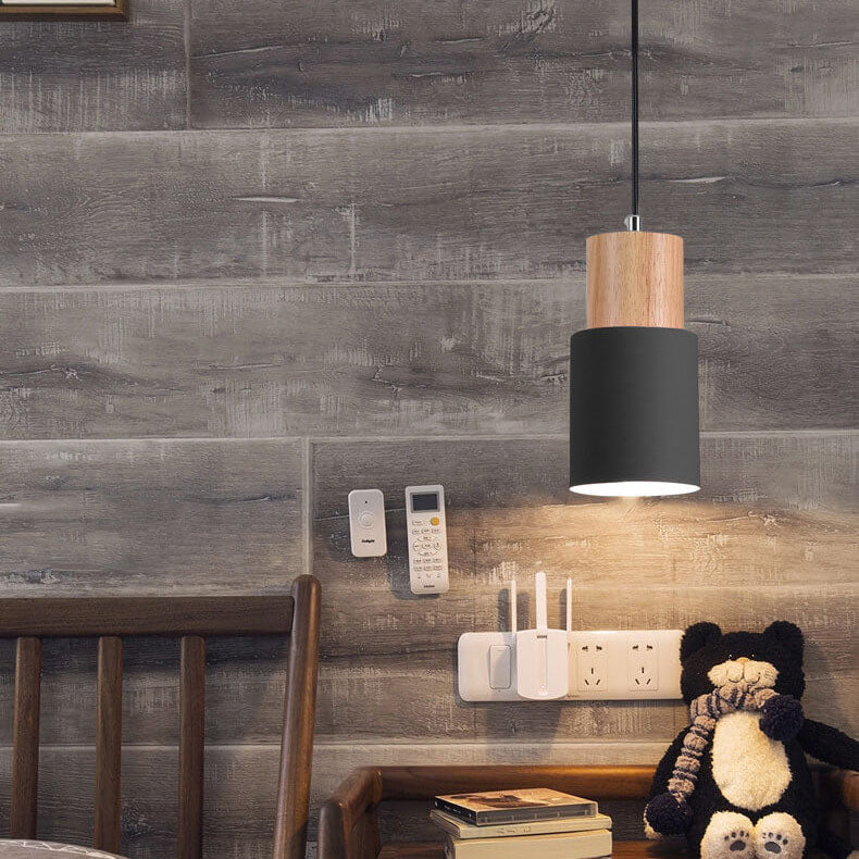 Nordic Macaron Cylinder LED Pendant Light - Modern Aluminum 1-Light Fixture