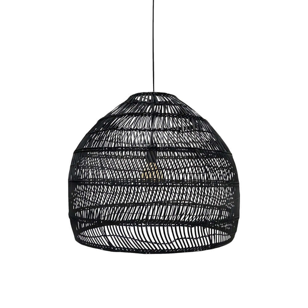 15.7"/19.7" Rattan Woven Dome Pendant Light - Bohemian Ceiling Fixture